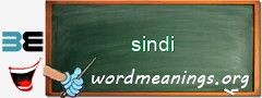WordMeaning blackboard for sindi
